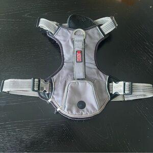 KONG Gray Dog Harness XL with waste bag pouch & larger pouch for personal items